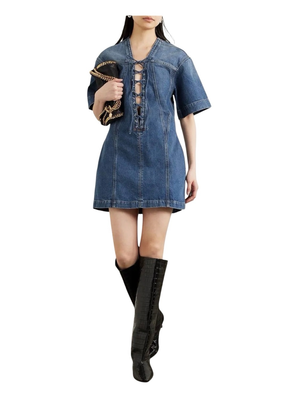STELLA MCCARTNEY Vintage Lacing
Denim Mini Dress